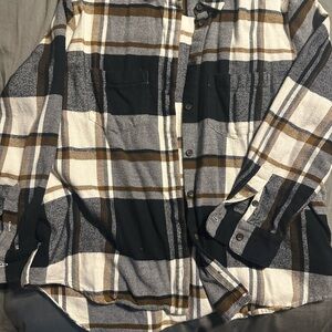 Women’s Madewell Black and Brown Plaid Flannel Shirt